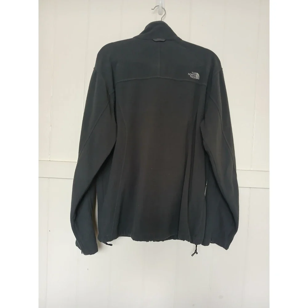 The North Face Full-Zip Pocket Fleece Logo Jacket‎ Mens L Gray Outdoor Hiking